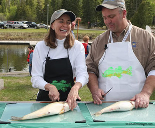 Cleaning fish at the Governor's Opener 2010 at Kabetogama